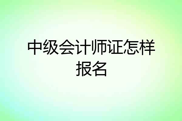 中级会计师证怎样报名