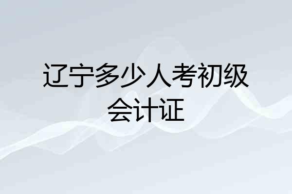 辽宁多少人考初级会计证