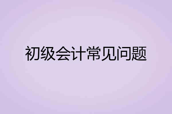 初级会计常见问题