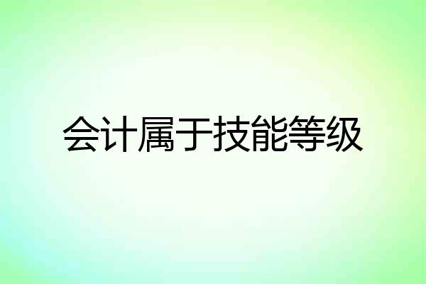 会计属于技能等级
