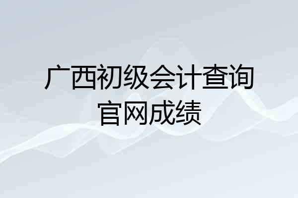 广西初级会计查询官网成绩