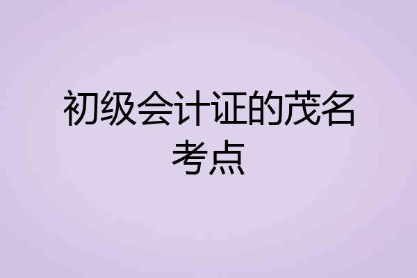 初级会计证的茂名考点