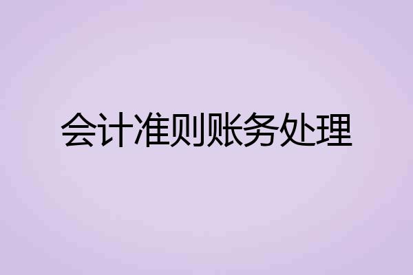 会计准则账务处理