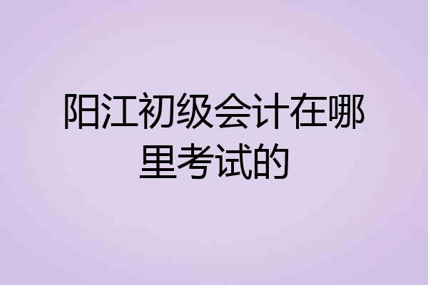阳江初级会计在哪里考试的