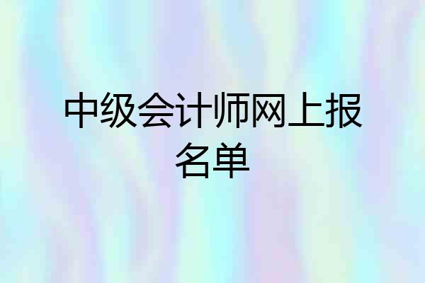 中级会计师网上报名单