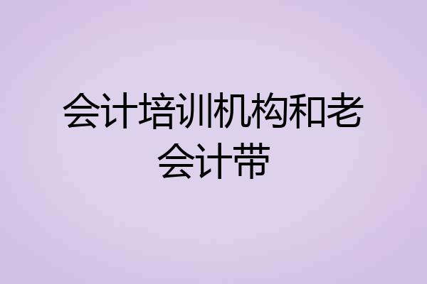 会计培训机构和老会计带