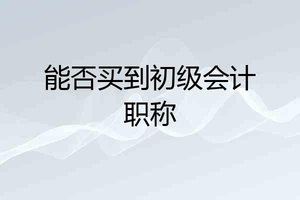 能否买到初级会计职称