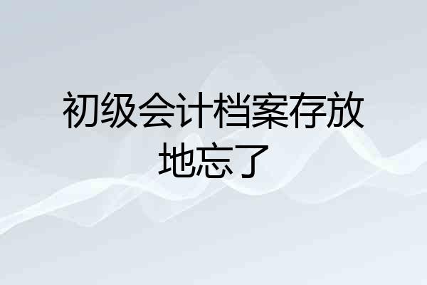 初级会计档案存放地忘了