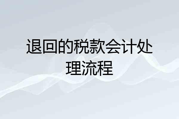退回的税款会计处理流程