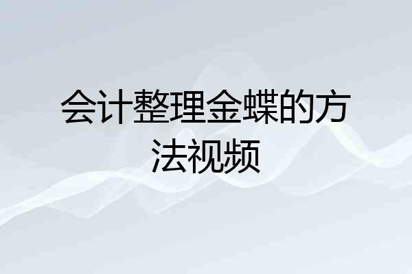 会计整理金蝶的方法视频