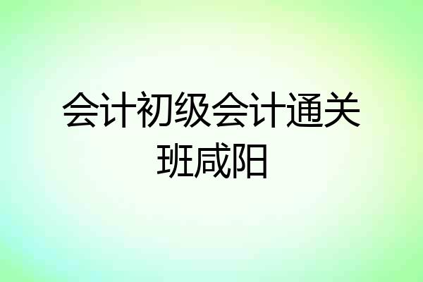 会计初级会计通关班咸阳