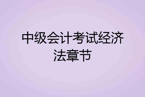中级会计考试经济法章节