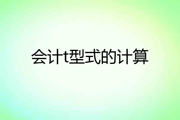 会计t型式的计算