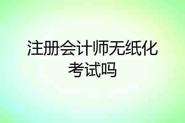 注册会计师无纸化考试吗