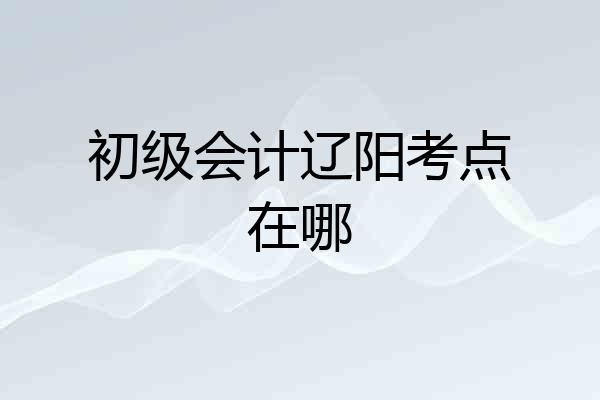初级会计辽阳考点在哪