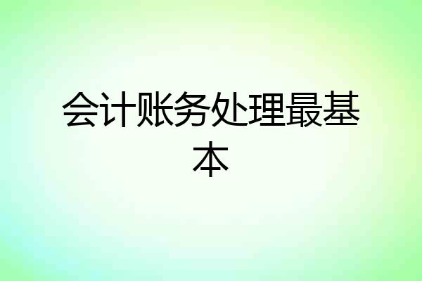 会计账务处理最基本