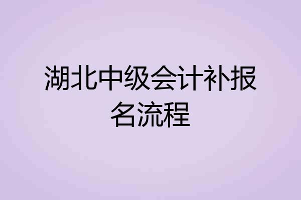 湖北中级会计补报名流程