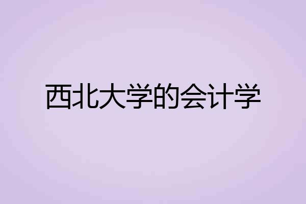 西北大学的会计学