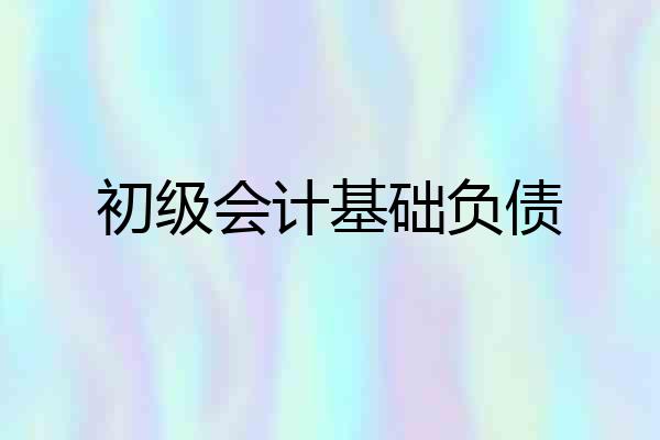 初级会计基础负债