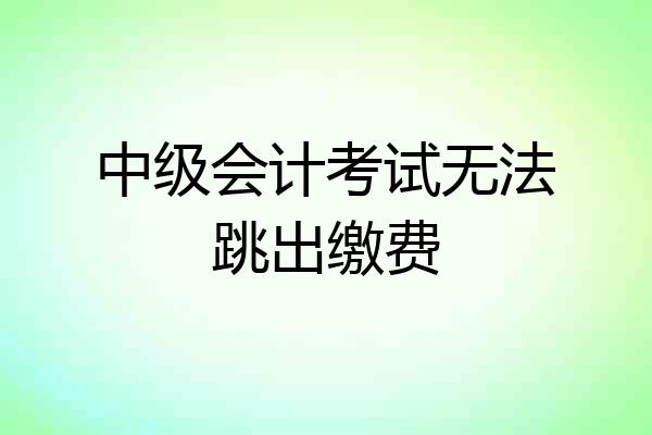 中级会计考试无法跳出缴费