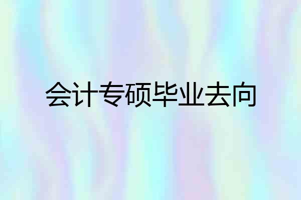 会计专硕毕业去向