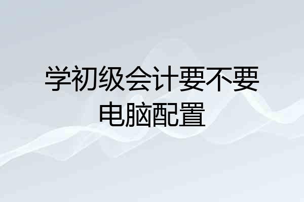 学初级会计要不要电脑配置