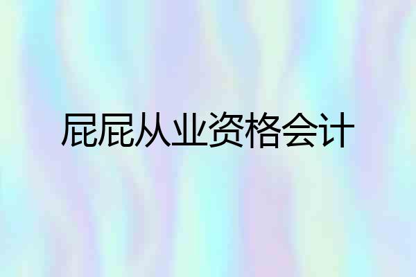 屁屁从业资格会计