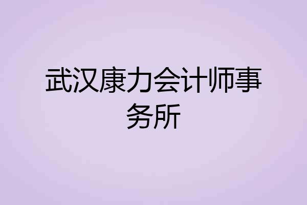 武汉康力会计师事务所