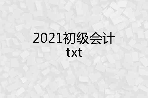 2021初级会计txt