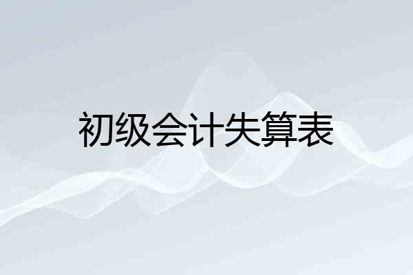 初级会计失算表