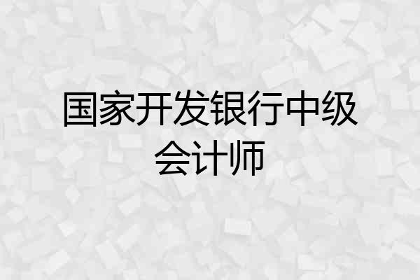 国家开发银行中级会计师