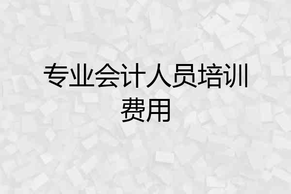 专业会计人员培训费用