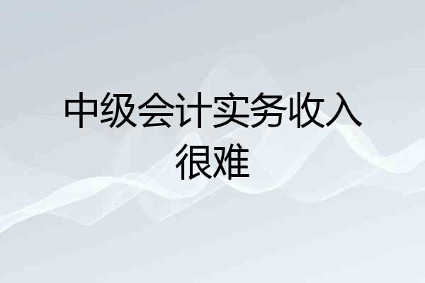 中级会计实务收入很难