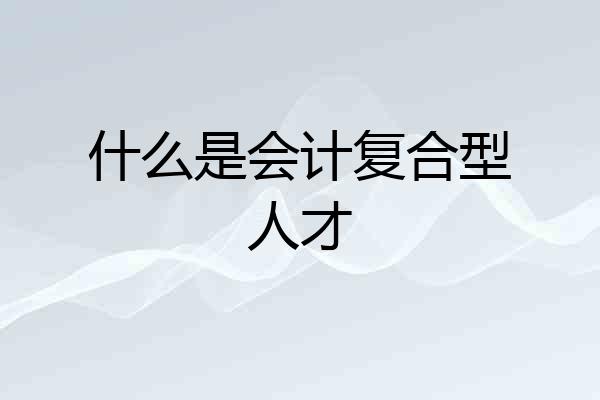 什么是会计复合型人才