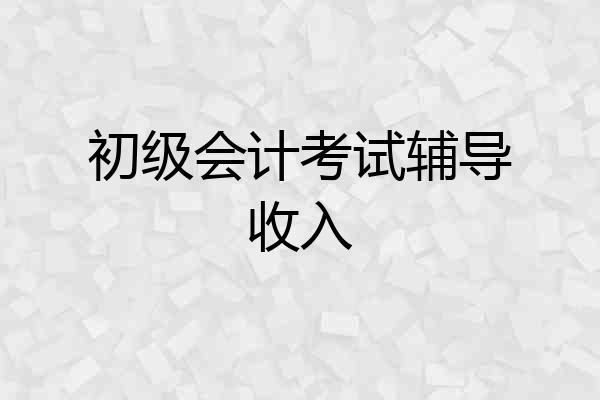 初级会计考试辅导收入
