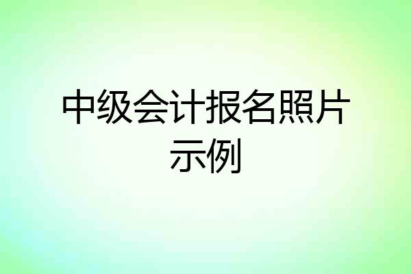 中级会计报名照片示例