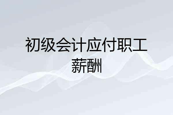 初级会计应付职工薪酬
