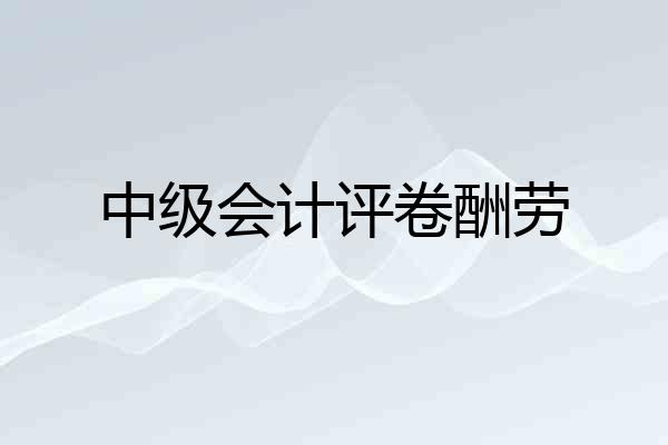 中级会计评卷酬劳