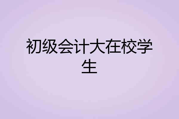 初级会计大在校学生