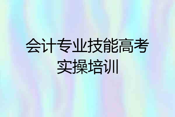 会计专业技能高考实操培训