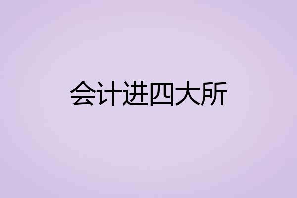 会计进四大所