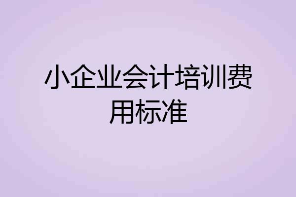 小企业会计培训费用标准