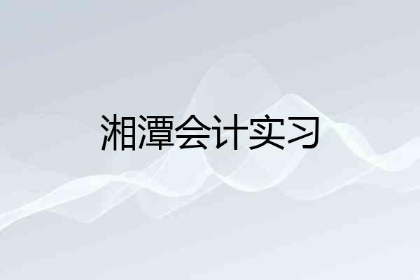 湘潭会计实习