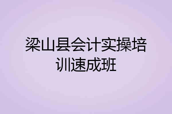 梁山县会计实操培训速成班