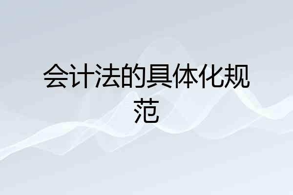 会计法的具体化规范