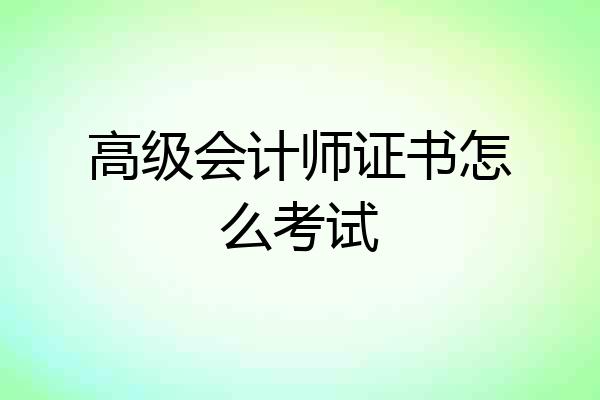 高级会计师证书怎么考试
