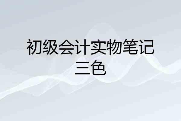 初级会计实物笔记三色