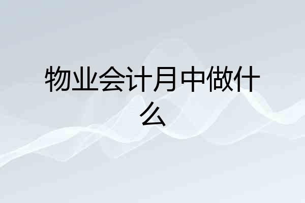 物业会计月中做什么