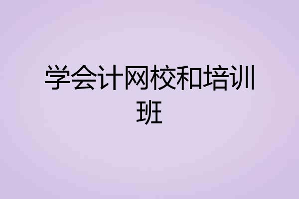 学会计网校和培训班