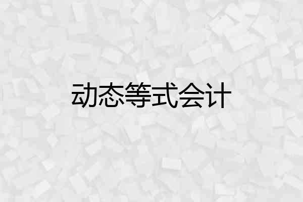动态等式会计